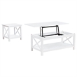 Pemberly Row 2-piece Wood Lift Top Coffee Table Set in White
