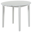 Pemberly Row 3-Piece Round Wood Drop Leaf Dining Set in White/Beige