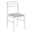 Pemberly Row 3-Piece Round Wood Drop Leaf Dining Set in White/Beige