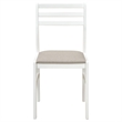 Pemberly Row 3-Piece Round Wood Drop Leaf Dining Set in White/Beige