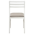 Pemberly Row 3-Piece Round Wood Drop Leaf Dining Set in White/Beige