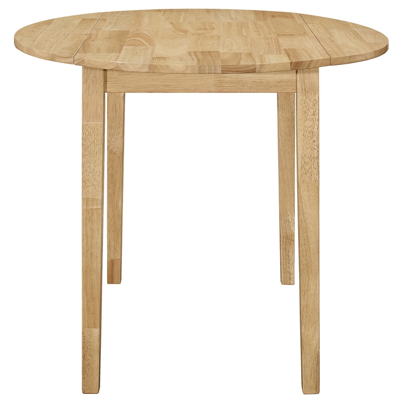 Pemberly Row 3-piece Round Drop Leaf Dining Table Set in Natural