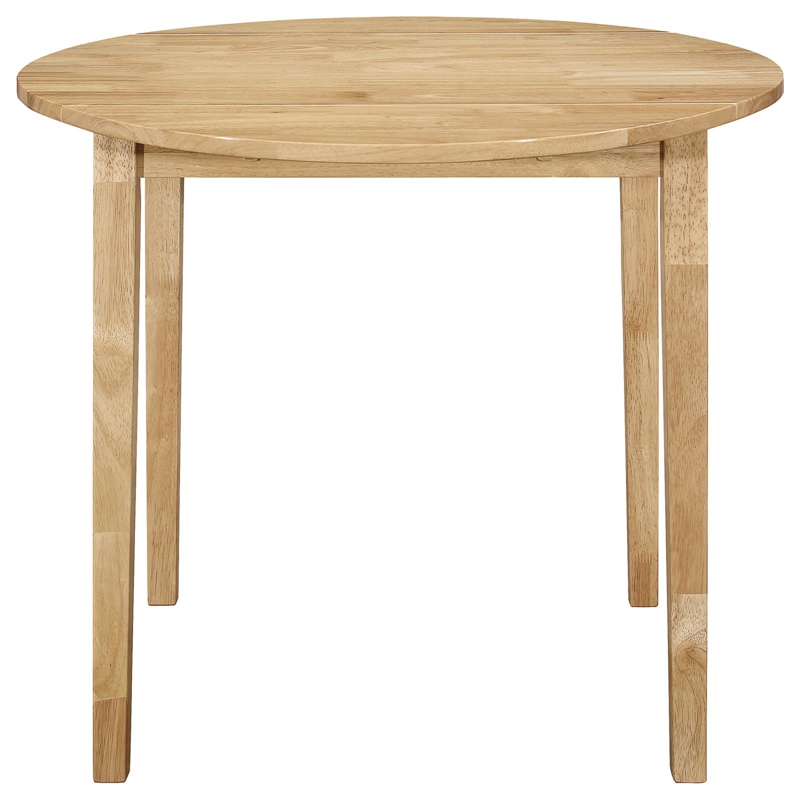 Pemberly Row 3-piece Round Drop Leaf Dining Table Set in Natural