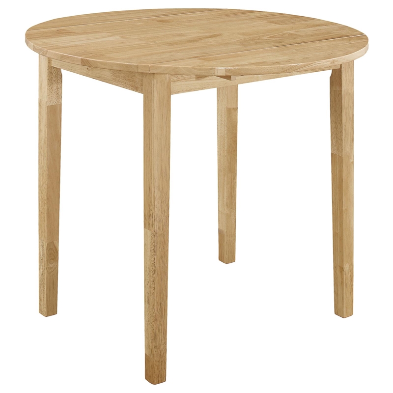 Pemberly Row 3-piece Round Drop Leaf Dining Table Set in Natural