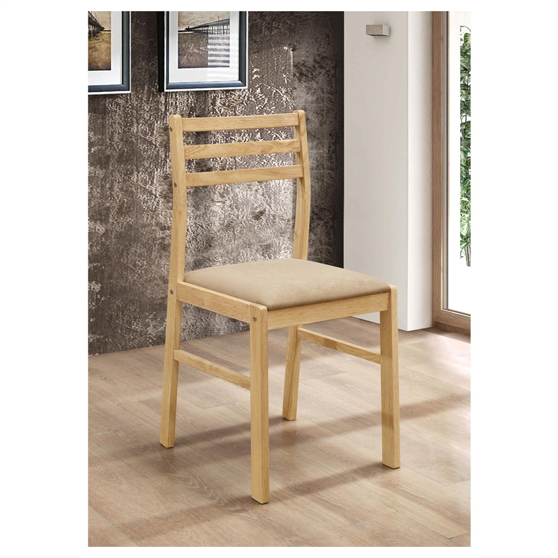 Pemberly Row 3-piece Round Drop Leaf Dining Table Set in Natural
