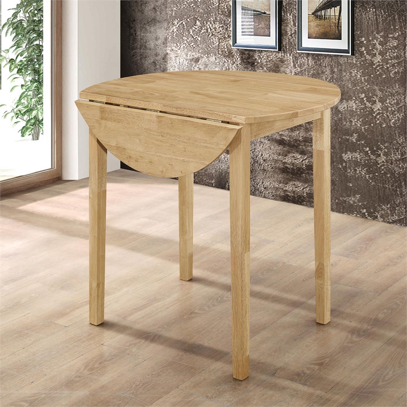 Pemberly Row 3-piece Round Drop Leaf Dining Table Set in Natural