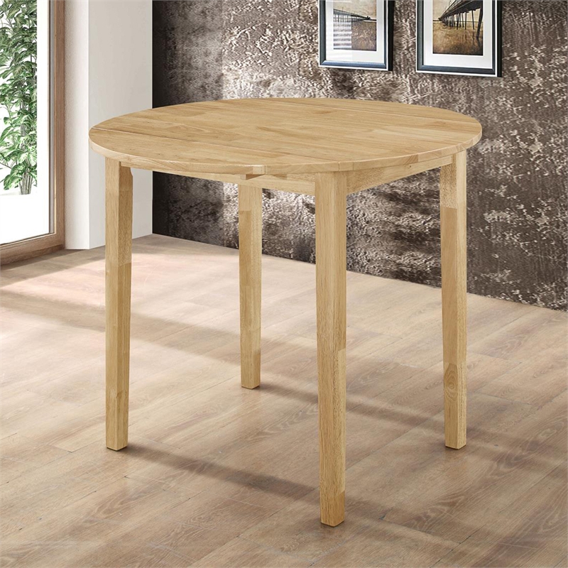 Pemberly Row 3-piece Round Drop Leaf Dining Table Set in Natural