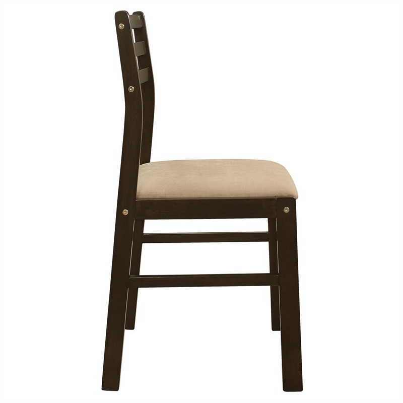 Pemberly Row 3-piece Round Drop Leaf Dining Table Set in Cappuccino