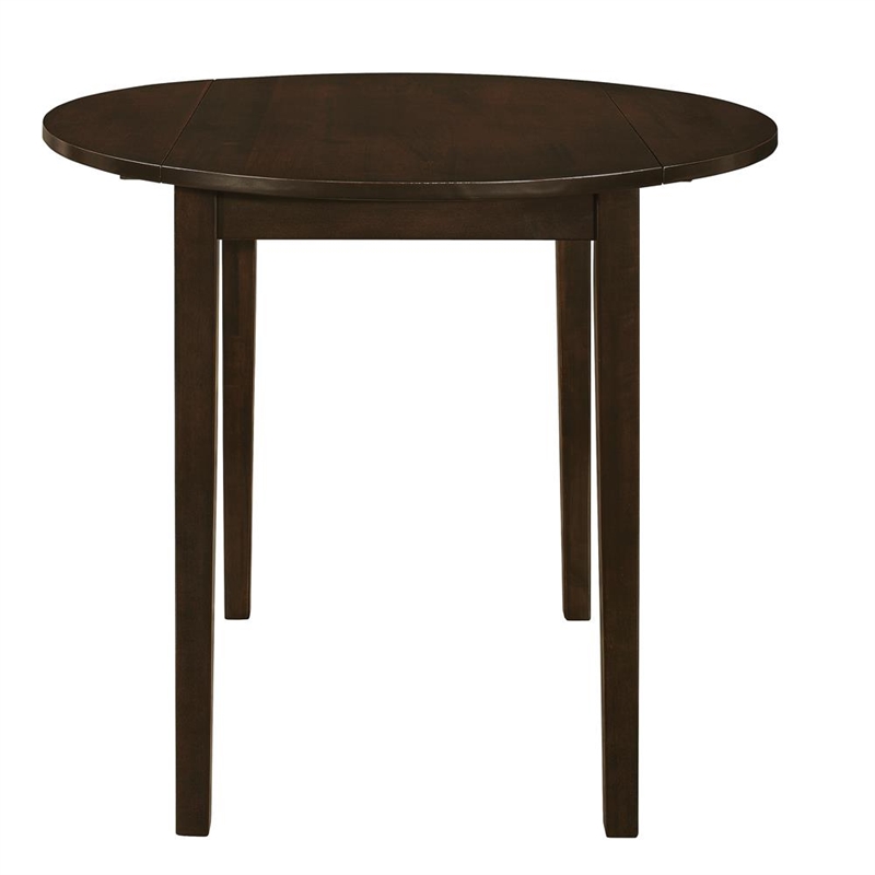 Pemberly Row 3-piece Round Drop Leaf Dining Table Set in Cappuccino