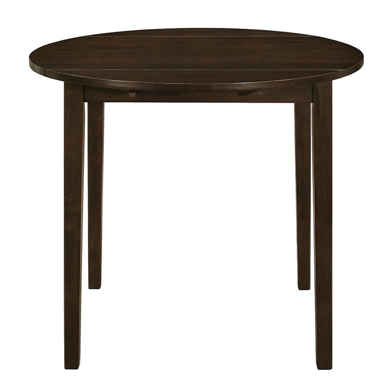 Pemberly Row 3-piece Round Drop Leaf Dining Table Set in Cappuccino