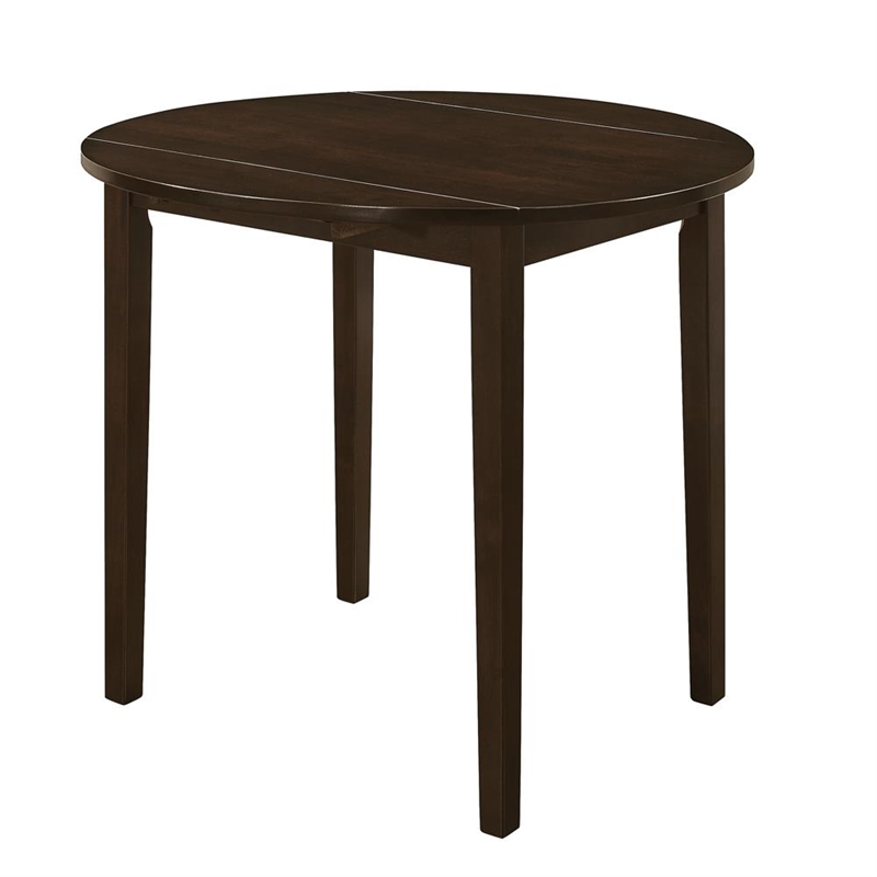 Pemberly Row 3-piece Round Drop Leaf Dining Table Set in Cappuccino