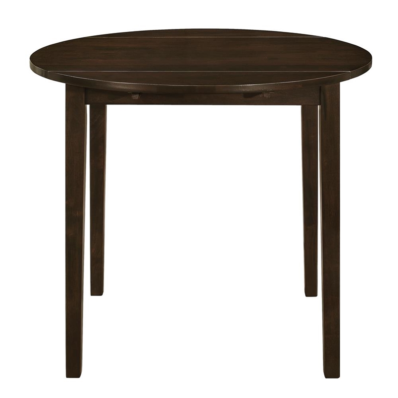 Pemberly Row 3-piece Round Drop Leaf Dining Table Set in Cappuccino