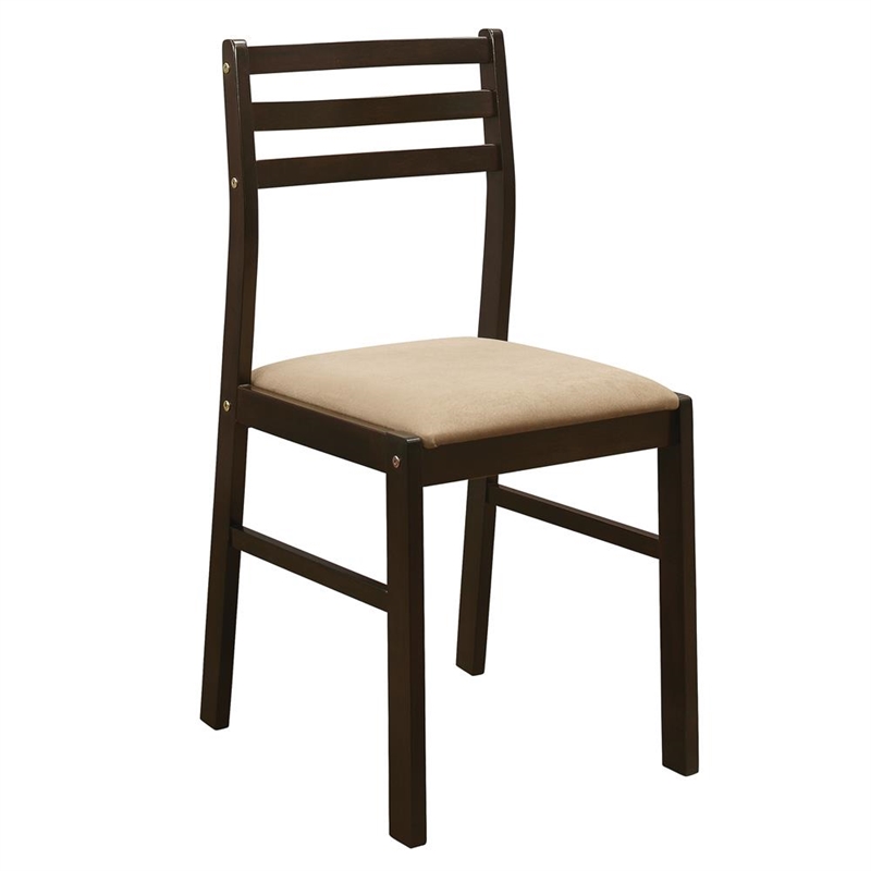 Pemberly Row 3-piece Round Drop Leaf Dining Table Set in Cappuccino