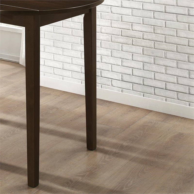 Pemberly Row 3-piece Round Drop Leaf Dining Table Set in Cappuccino