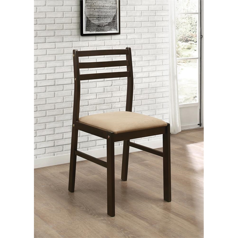 Pemberly Row 3-piece Round Drop Leaf Dining Table Set in Cappuccino