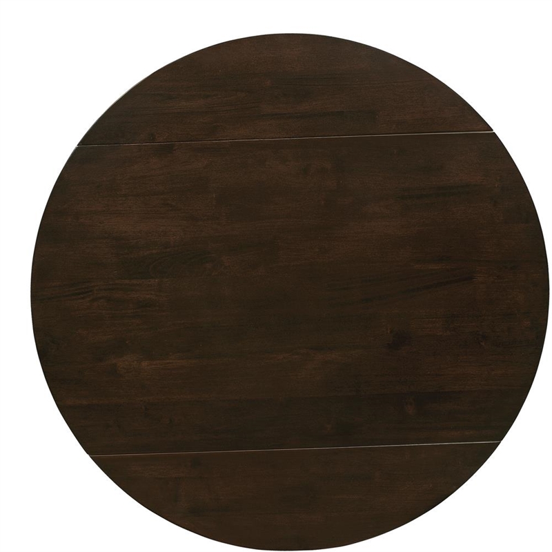 Pemberly Row 3-piece Round Drop Leaf Dining Table Set in Cappuccino