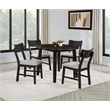 Pemberly Row 5-Piece Wood Drop Leaf Dining Set in Dark Coffee Brown