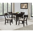 Pemberly Row 5-Piece Wood Drop Leaf Dining Set in Dark Coffee Brown