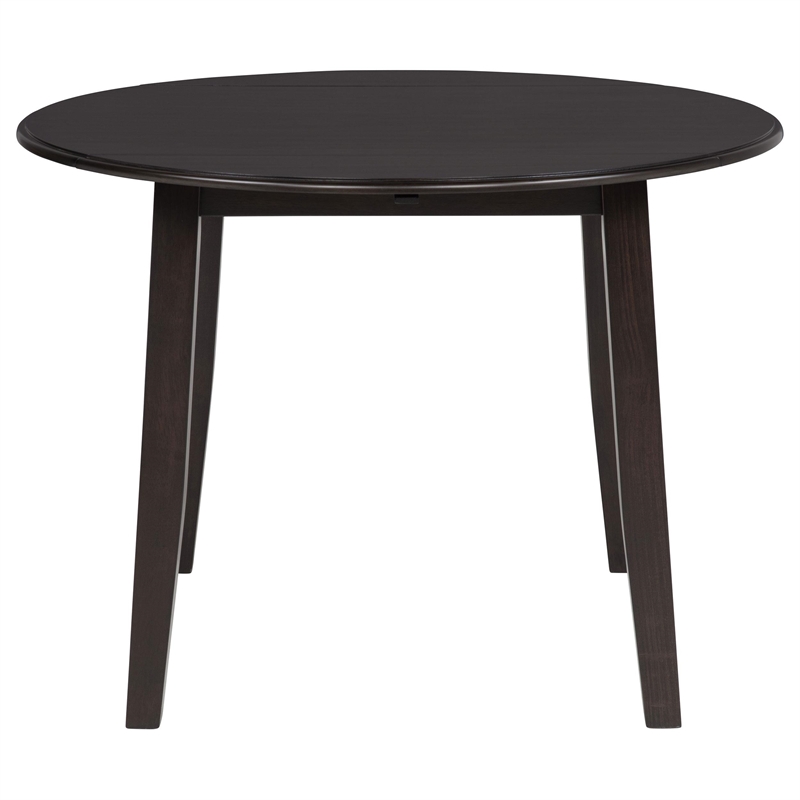 Pemberly Row 5-Piece Wood Drop Leaf Dining Set in Dark Coffee Brown