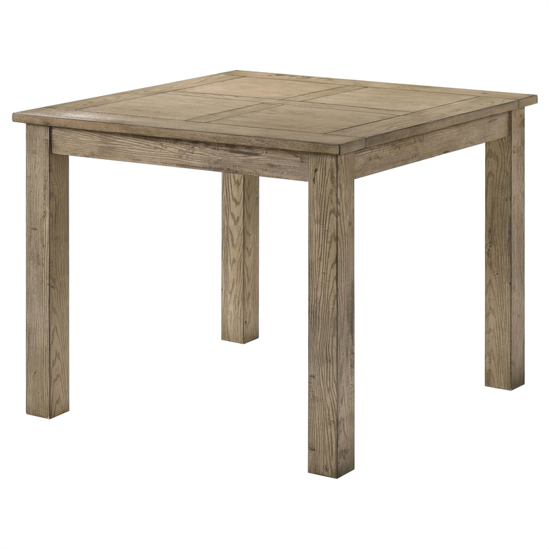 Pemberly Row Square Rubberwood Counter Height Dining Table in Vineyard Oak