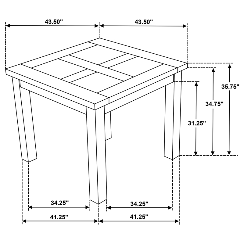 Pemberly Row Square Rubberwood Counter Height Dining Table in Vineyard Oak