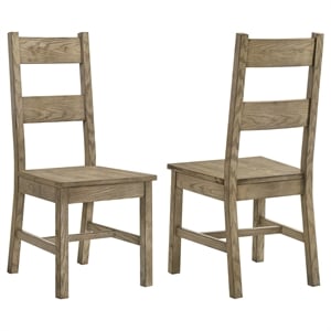 Pemberly Row 18.5&quot Wood Dining Side Chair Set of 2 in Vineyard Oak