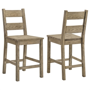 Pemberly Row 25&quot Wood Counter Height Dining Chair in Vineyard Oak