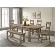 Pemberly Row 6-Piece Wood Extension Table Dining Set in Vineyard Oak