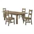 Pemberly Row 5-Piece Wood Extension Table Dining Set in Vineyard Oak