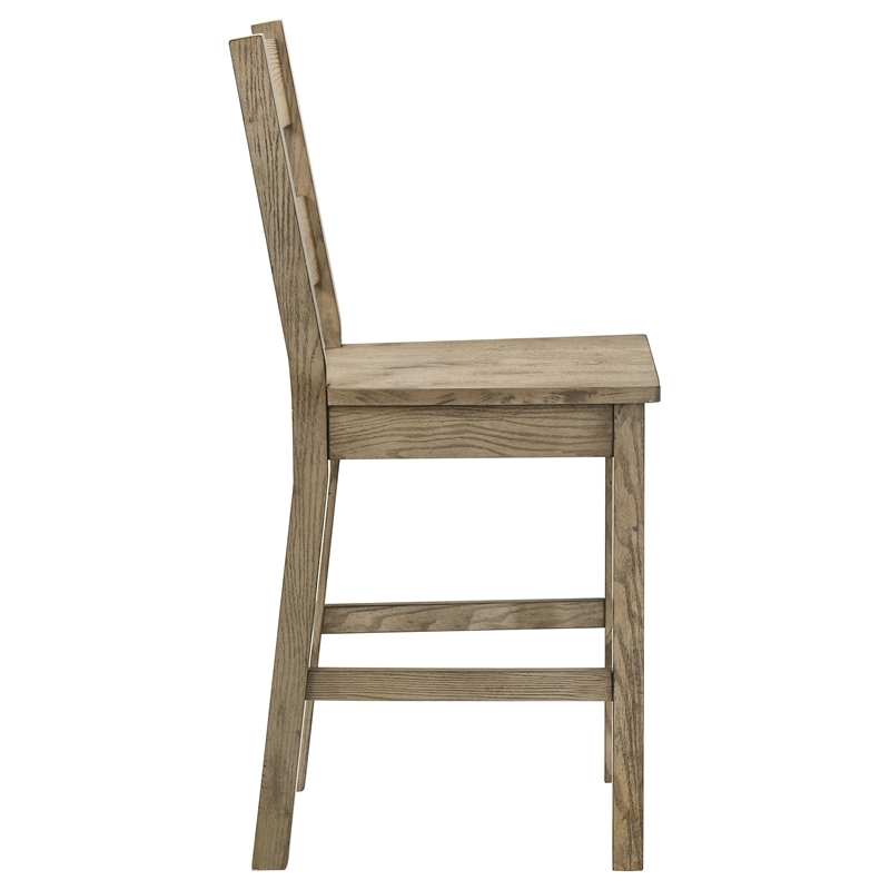 Pemberly Row 5-Piece Wood Counter Height Dining Table Set in Vineyard Oak