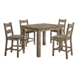 Pemberly Row 5-Piece Wood Counter Height Dining Table Set in Vineyard Oak