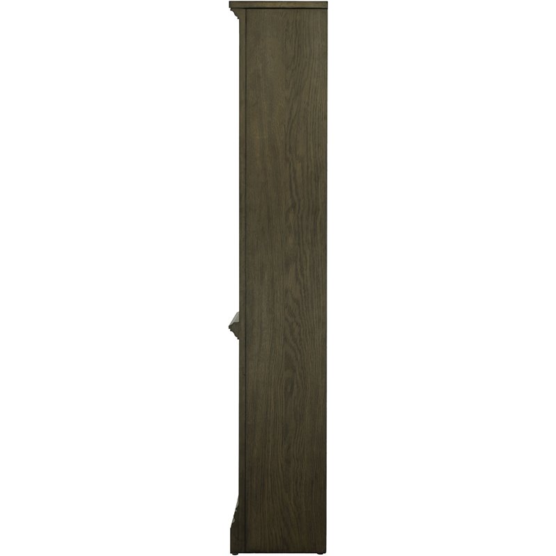 Pemberly Row 78-inch 5-shelf Arched Top Bookcase in Burnished Oak