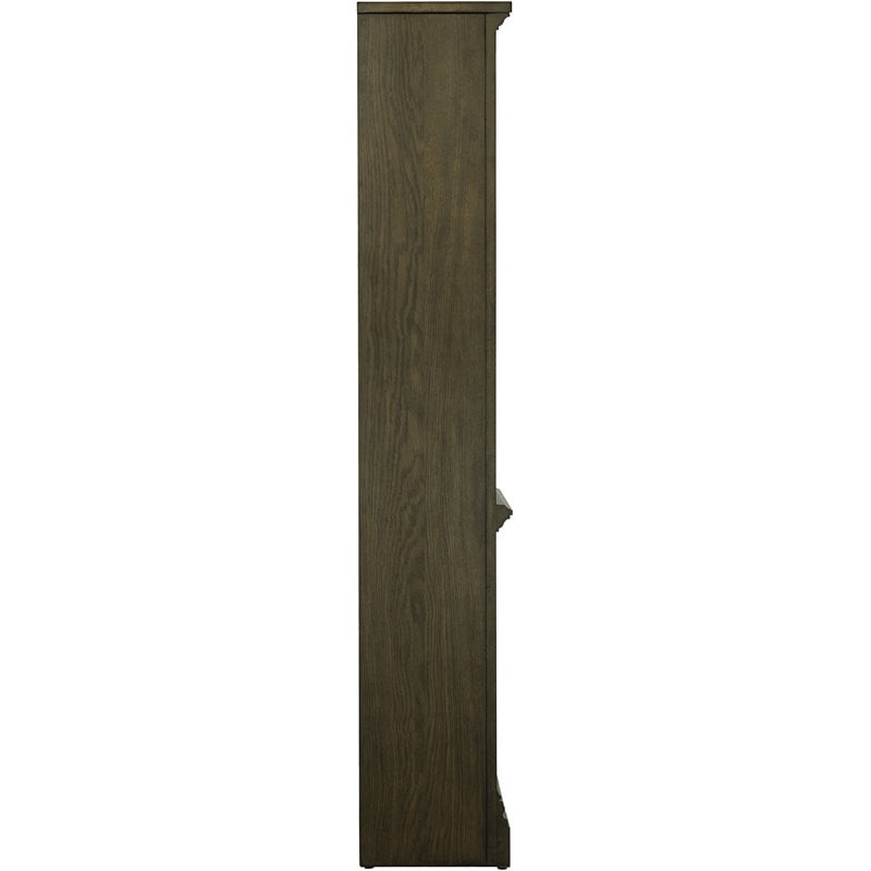 Pemberly Row 78-inch 5-shelf Arched Top Bookcase in Burnished Oak