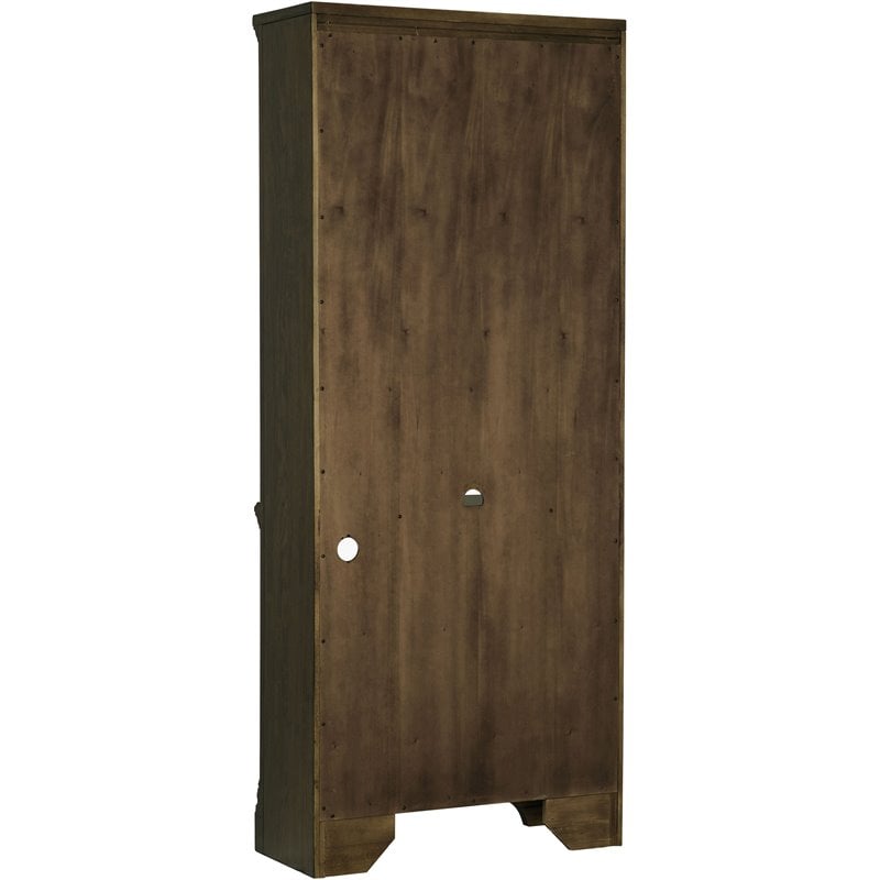 Pemberly Row 78-inch 5-shelf Arched Top Bookcase in Burnished Oak