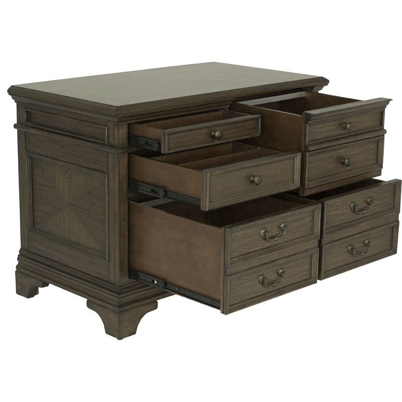 Pemberly Row 5-drawer Home Office File Cabinet in Burnished Oak