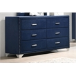 Pemberly Row 6-drawer Velvet Upholstered Dresser in Pacific Blue