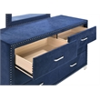 Pemberly Row 6-drawer Velvet Upholstered Dresser in Pacific Blue