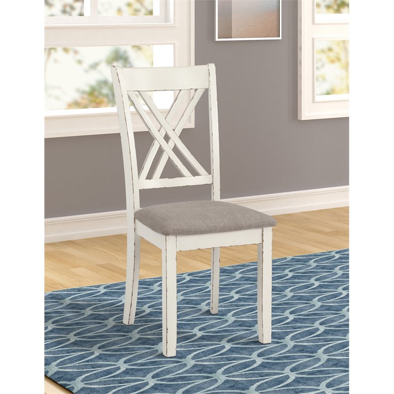 Pemberly Row 7-piece Rectangular Dining Set in Vintage Vanilla