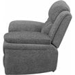 Pemberly Row Chenille Upholstered Power Glider Recliner in Charcoal