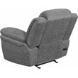 Pemberly Row Chenille Upholstered Power Glider Recliner in Charcoal