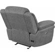 Pemberly Row Chenille Upholstered Power Glider Recliner in Charcoal