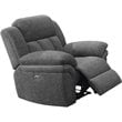Pemberly Row Chenille Upholstered Power Glider Recliner in Charcoal