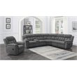 Pemberly Row 6-piece Modular Reclining Sectional Sofa in Charcoal
