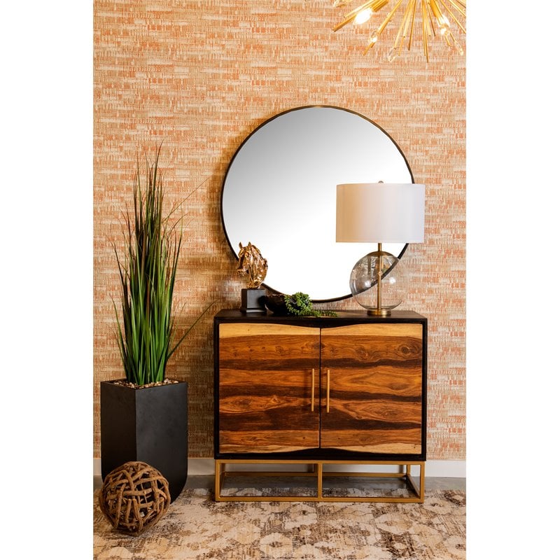 Pemberly Row 2-door 40-inch Wood Accent Storage Cabinet in Black Walnut