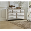 Pemberly Row 7-drawer Tufted Upholstered Dresser in Ivory and Camel