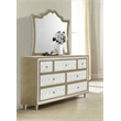 Pemberly Row 7-drawer Upholstered Dresser with Mirror in Ivory