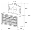 Pemberly Row 7-drawer Upholstered Dresser with Mirror in Ivory