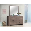 Pemberly Row 6-drawer Engineered Wood Dresser with Mirror in Barrel Oak