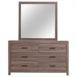 Pemberly Row 6-drawer Engineered Wood Dresser with Mirror in Barrel Oak