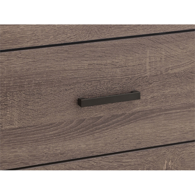 Pemberly Row 6-drawer Engineered Wood Dresser with Mirror in Barrel Oak